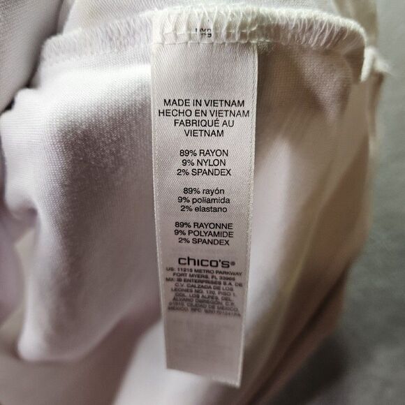 Chicos Cropped Blouse Womens Size 2 Brown Green Scoop Neck Short Sleeve Top - Picture 4 of 8